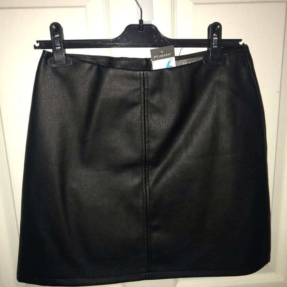 Black Faux Leather Mini Skirt